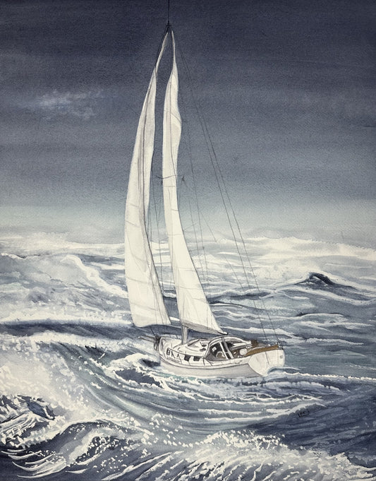 Sailboat watercolor